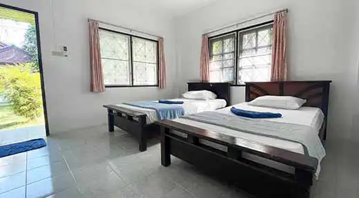 Inside view of a bungalow from Crystal Dive Koh Tao