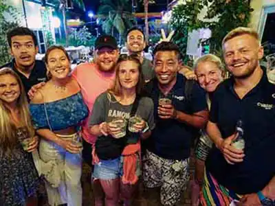 Crystal Dive crew seen having drinks