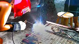 Artificial Reef structures for Junkyard Reef Koh Tao being welded