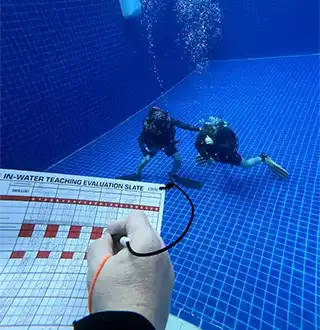 Crystal Dive SSI Instructor Trainer evaluating Instructor Training Course candidates