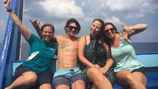 Crystal Dive resort koh tao happy divers on the boat