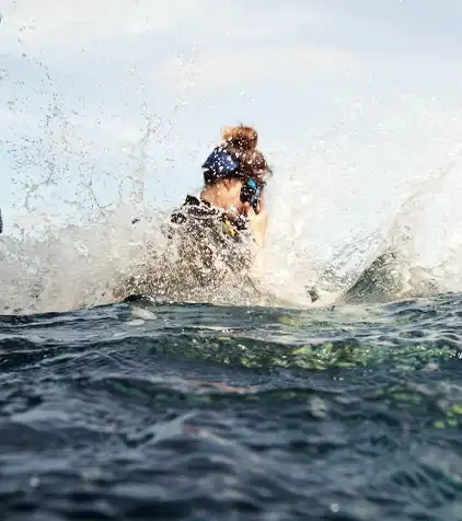 Advanced Open Water Diver entering the water