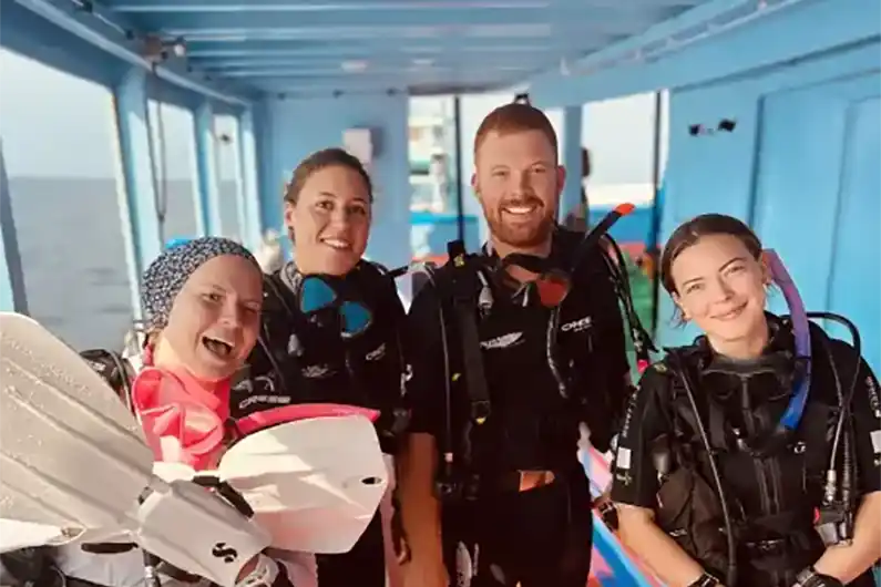 SSI Divemaster Lifestyle Candidates on the Crystal Dive boat near Koh Tao Thailand
