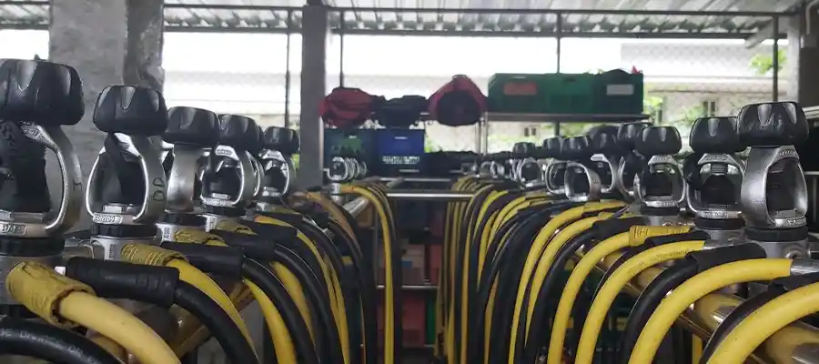 Dive equipment at Crystal Dive Koh Tao