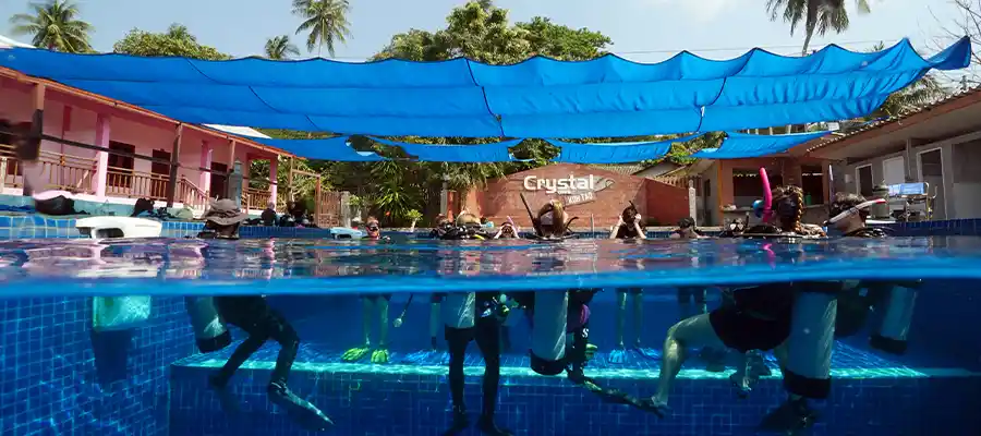 Training pool at the best dive school on Koh Tao